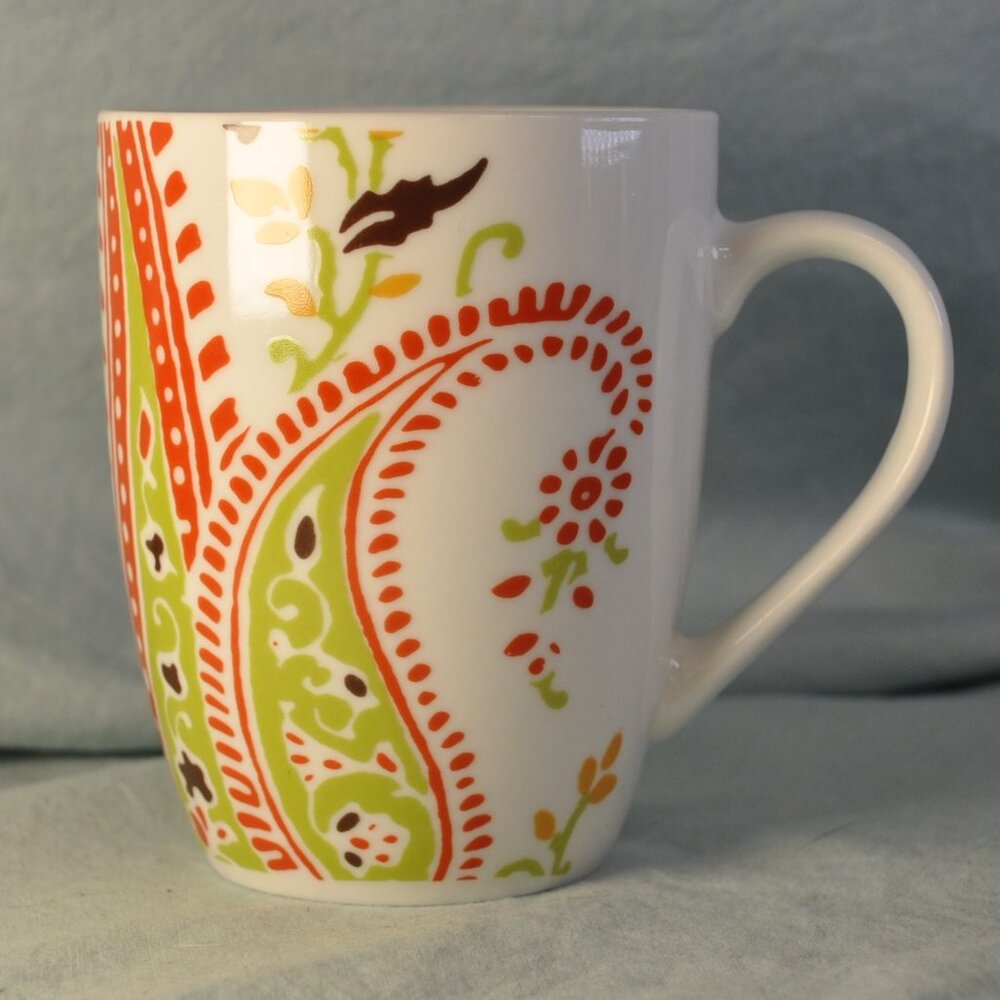 *BOGO mugs* 12 oz Paisley coffee mug Rachael Ray (209w)